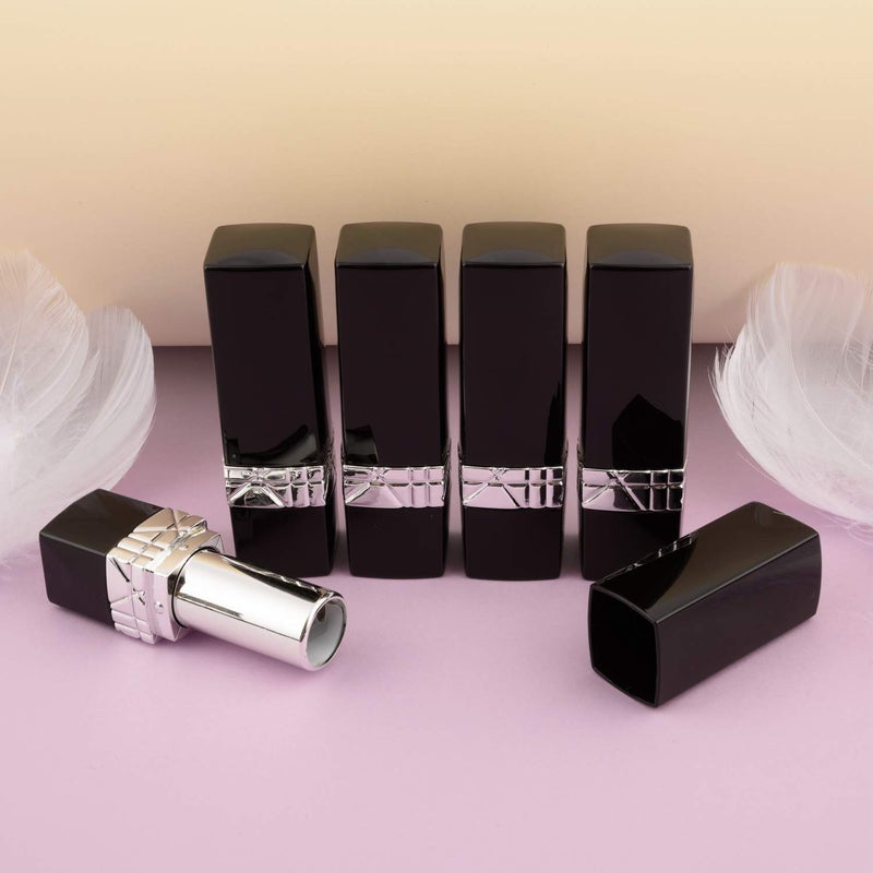 Allwon 10Pcs Black Empty Lipstick Tubes DIY Lip Balm Container (Rectangle Tube) - Image 3